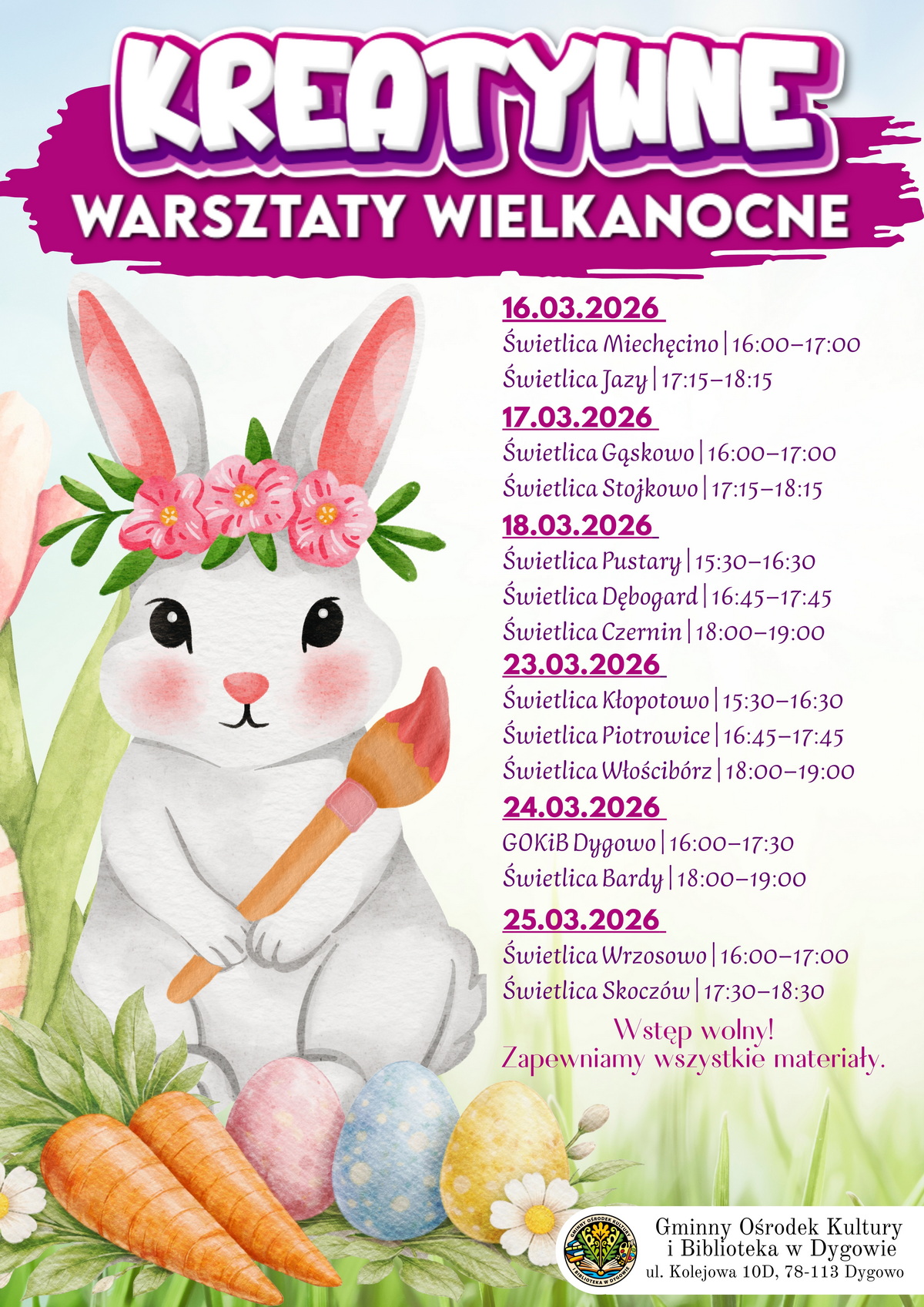 Kreatywne Warsztaty Wielkanocne z GOKiB Dygowo